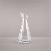 Staklo vaza h21cm d10cm šlif kosi rub