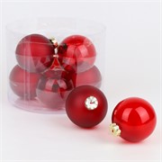 Staklene kuglice 8cm/8kom - bordo transparent M/S