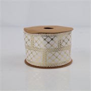 Traka Helsinki 63mm/10m bijela/zlatna