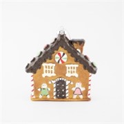 Ukras za bor plastični, kućica 18x19cm glitter