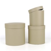Poklon kutija okrugla x3 taupe 20/20, 18/18, 15/15cm