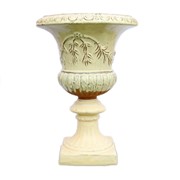 Keramička posuda na nogu glazirana h60 d42cm bijela