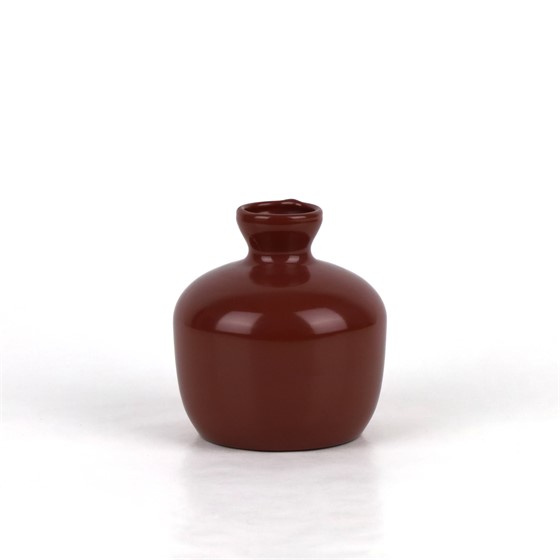 Staklo vaza amfora h13cm d12cm bordo