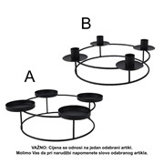 Svijećnjak/umetak za vijenac d30cm h8cm 2ass crna