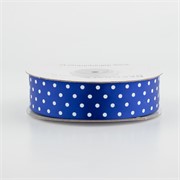 Traka saten na točke 25mm/25m cobalt plava/bijela 329