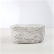 Cement posuda oval 22x12xh11cm bijela