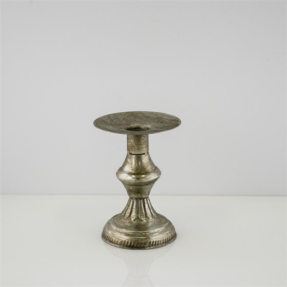 Svijećnjak metalni 10x10x14.5cm srebrna