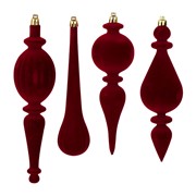 Ukras za bor plastični h18-22cm x4kom flok- bordo