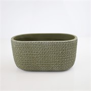 Cement posuda oval 22x12xh11cm maslinasta