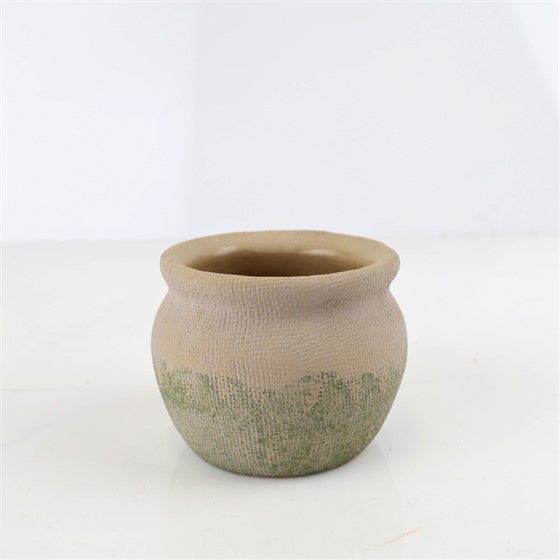 Cement posuda ćup 13xh10cm siva/zelena