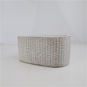 Cement posuda oval 23x13xh11cm bijela