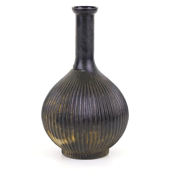 Staklo vaza boca h26cm d15cm crna