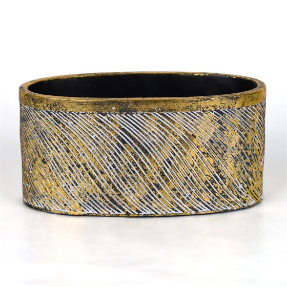 Cement posuda oval 23x12xh11cm zlatna