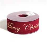 Traka Gold Merry Christmas velvet 40mm/10m bordo