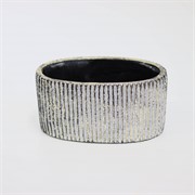 Cement posuda oval 19x10cm h9,5cm bijela/zlatna