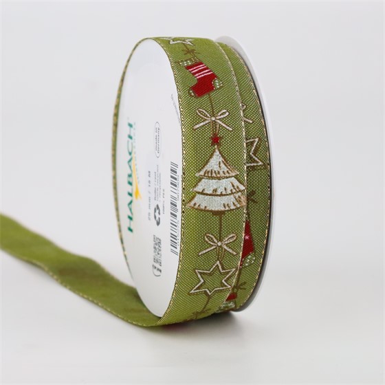 Traka božićna 25m/18m zelena 29