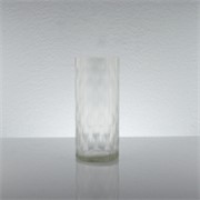 Staklo vaza četvrtasta h30d8cm valoviti uzorak - mliječna