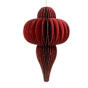 Ukras papirni finial 12xh20cm crvena