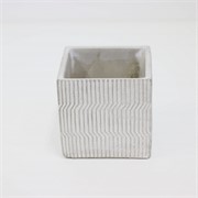 Cement posuda kocka 12,5x12,5cm h12cm siva/bijela