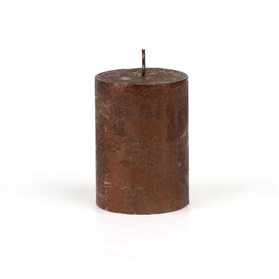 Svijeća metalik 6,8xh9.5cm - smeđa