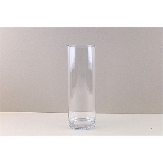 Staklo vaza cilindar h30d10cm šlif