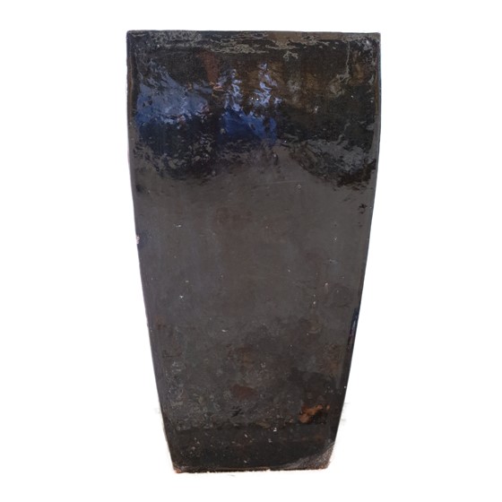 Keramička posuda glazirana četvrtasta h65 d33cm crna