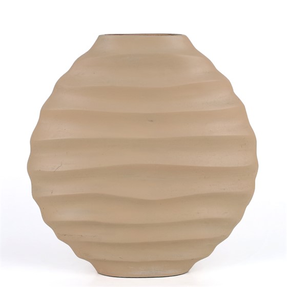 Vaza metalna flat spiral 35x7xh36cm ivory
