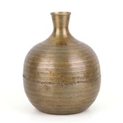 Vaza metalna boca gravirana h25cm d20,5cm antik mjed