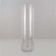 Staklo vaza cilindar h70cm d19,5cm šlif