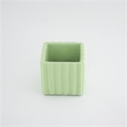 Cement posuda rebrasta 10,5x10,5x9,5cm pastel zelena