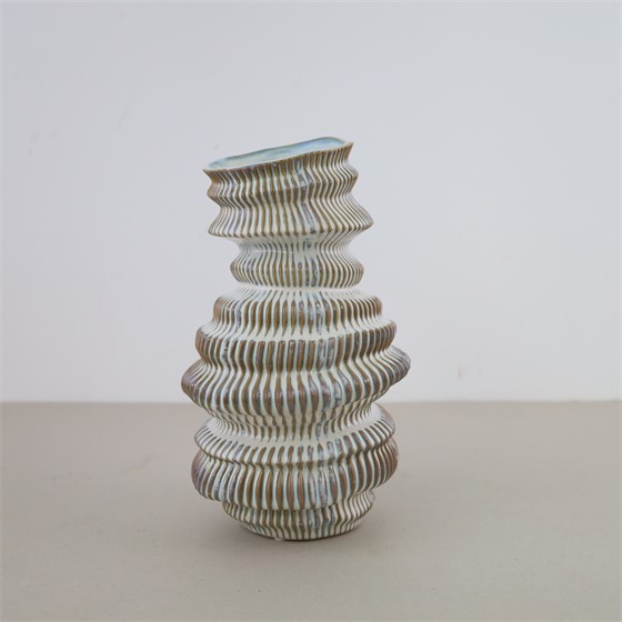 Vaza keramička Modern h28,7cm d16,cm krem/smeđa