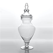 Staklo posuda na nogu s poklopcem h37d10cm