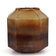 Staklo vaza oktagon h27cm d24cm sjaj smeđa