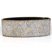 Cement posuda oval 35x13xh12cm bijela/zlatna