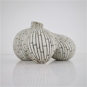 Vaza keramička h36cm d16cm bijela/crna