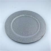 Tanjur plastični, gliter srebrni - 33cm