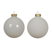 Staklene kuglice 8cm x4kom vuneno bijela S/M
