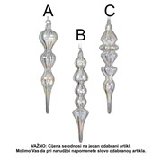 Stakleni ukras finial h18cm d4cm 3ass iris
