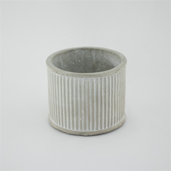 Cement posuda okrugla d11xh9cm rebrasta
