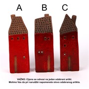 Figura kuća kamena h18,5cm 3ass crvena/smeđa