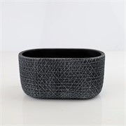 Cement posuda oval 20x11xh10cm crna