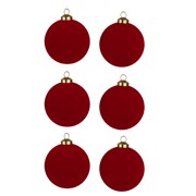 Plastične kuglice 6cm/6kom flok- crvena
