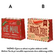 Vrećica 21x8xh18cm božićna pismo 2ass crvena/bež