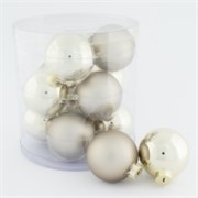 Staklene kuglice 6cm/12kom - warm grey S/M