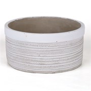 Cement posuda okrugla d20xh10cm siva/bijela