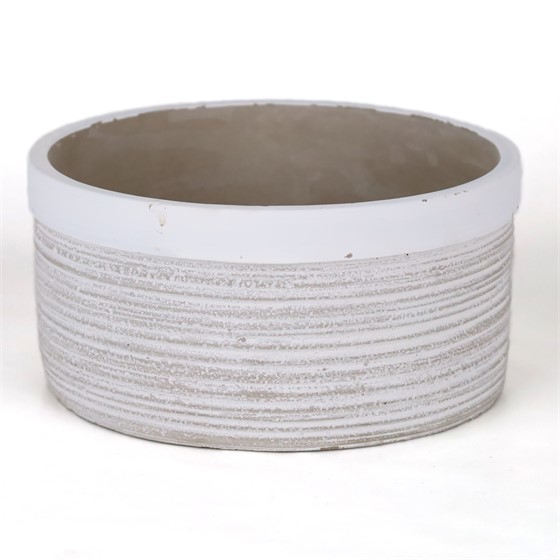 Cement posuda okrugla d20xh10cm siva/bijela