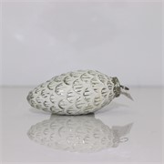 Staklena kuglica češer 6x15cm bijela