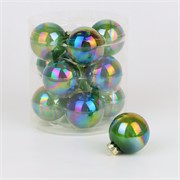 Staklene kuglice 6cm/12kom - antracit iris