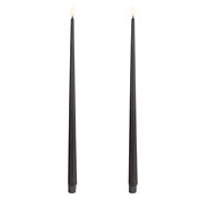 LED svijeća konus x2kom d2,2 h42,5cm crna ww