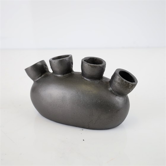 Vaza alu 21x10xh12cm antik olovno siva